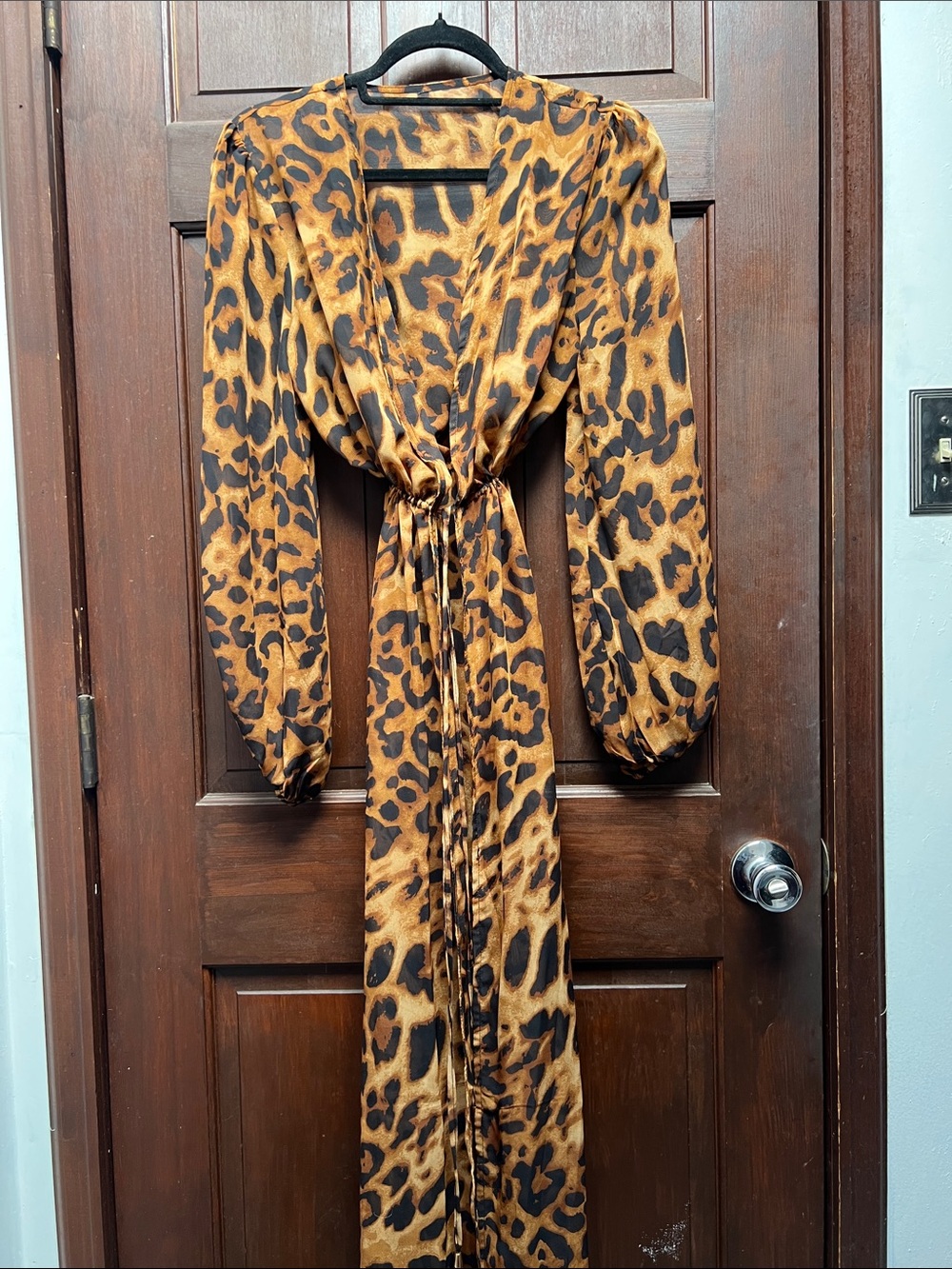 Leopard Print Long Sheer Robe - Picture 10 of 15